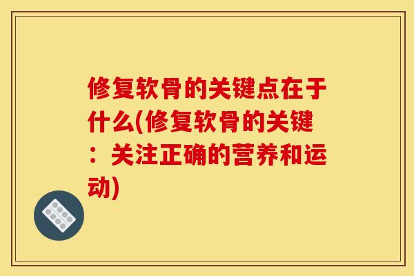 修复软骨的关键点在于什么(修复软骨的关键：关注正确的营养和运动)