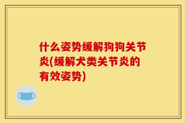 什么姿势缓解狗狗(缓解犬类的有效姿势)