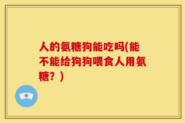人的氨糖狗能吃吗(能不能给狗狗喂食人用氨糖？)
