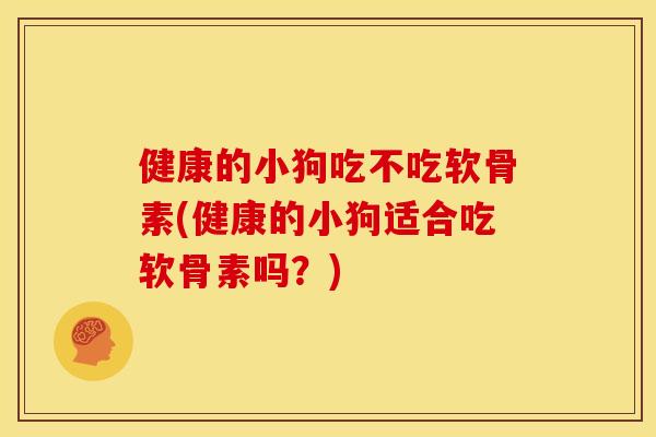 健康的小狗吃不吃软骨素(健康的小狗适合吃软骨素吗？)