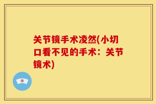 关节镜手术凌然(小切口看不见的手术:关节镜术) 关节镜手术凌然(小切口看不见的手术:关节镜术)