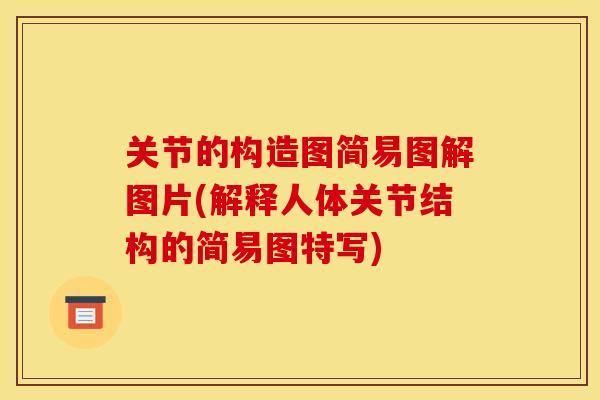 关节的构造图简易图解图片(解释人体关节结构的简易图特写)