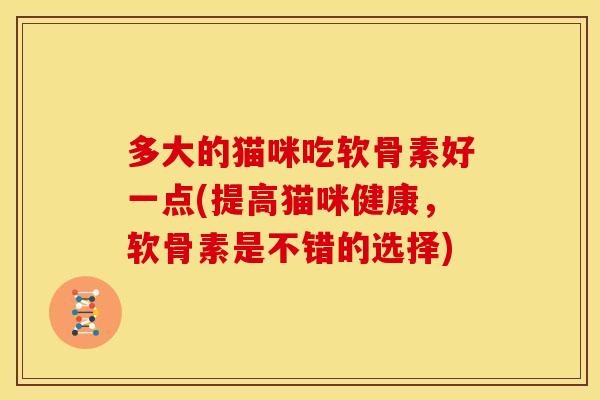多大的猫咪吃软骨素好一点(提高猫咪健康,软骨素是不错的选择) 多大的猫咪吃软骨素好一点(提高猫咪健康,软骨素是不错的选择)