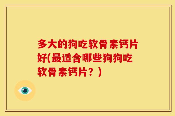 多大的狗吃软骨素钙片好(适合哪些狗狗吃软骨素钙片?) 多大的狗吃软骨素钙片好(适合哪些狗狗吃软骨素钙片?)