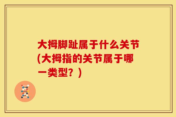大拇脚趾属于什么关节(大拇指的关节属于哪一类型?) 大拇脚趾属于什么关节(大拇指的关节属于哪一类型?)