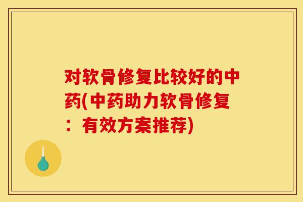 对软骨修复比较好的(助力软骨修复:有效方案推荐) 对软骨修复比较好的(助力软骨修复:有效方案推荐)
