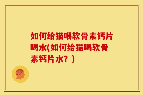 如何给猫喂软骨素钙片喝水(如何给猫喝软骨素钙片水？)