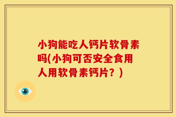 小狗能吃人钙片软骨素吗(小狗可否安全食用人用软骨素钙片？)