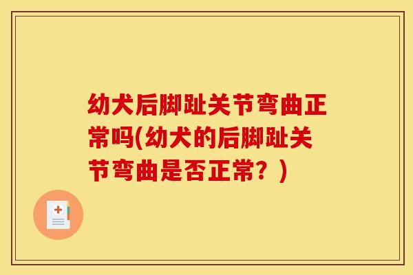 幼犬后脚趾关节弯曲正常吗(幼犬的后脚趾关节弯曲是否正常?) 幼犬后脚趾关节弯曲正常吗(幼犬的后脚趾关节弯曲是否正常?)