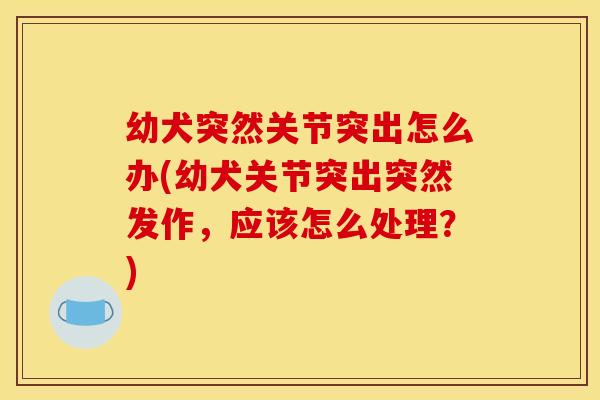 幼犬突然关节突出怎么办(幼犬关节突出突然发作，应该怎么处理？)