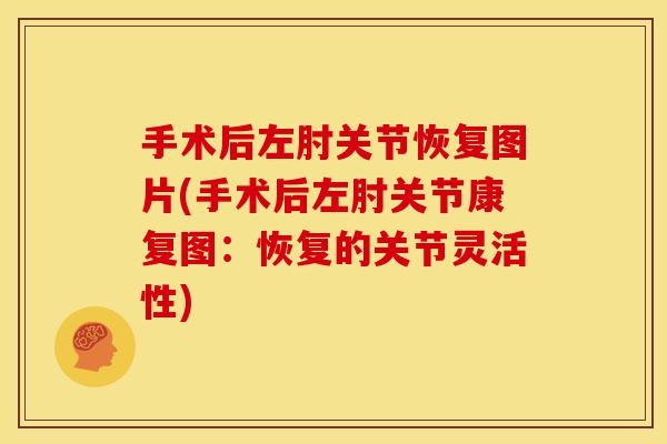 手术后左肘关节恢复图片(手术后左肘关节康复图:恢复的关节灵活性) 手术后左肘关节恢复图片(手术后左肘关节康复图:恢复的关节灵活性)