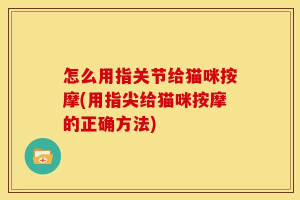 怎么用指关节给猫咪按摩(用指尖给猫咪按摩的正确方法) 怎么用指关节给猫咪按摩(用指尖给猫咪按摩的正确方法)