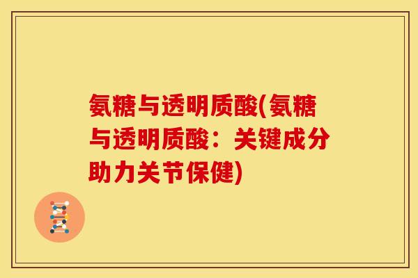 氨糖与透明质酸(氨糖与透明质酸：关键成分助力关节保健)
