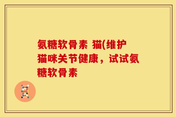 氨糖软骨素 猫(维护猫咪关节健康，试试氨糖软骨素