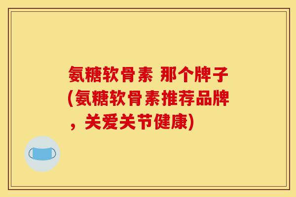 氨糖软骨素 那个牌子(氨糖软骨素推荐品牌，关爱关节健康)