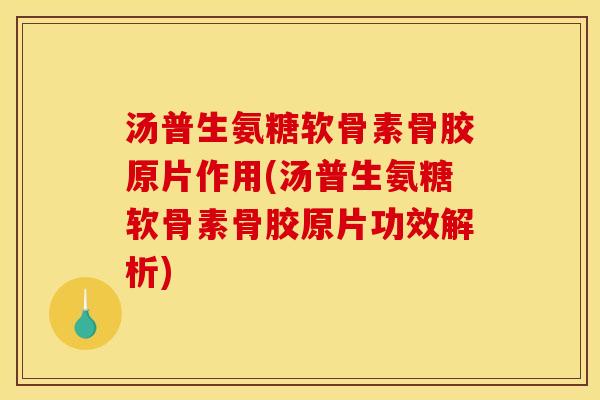 汤普生氨糖软骨素骨胶原片作用(汤普生氨糖软骨素骨胶原片功效解析) 汤普生氨糖软骨素骨胶原片作用(汤普生氨糖软骨素骨胶原片功效解析)