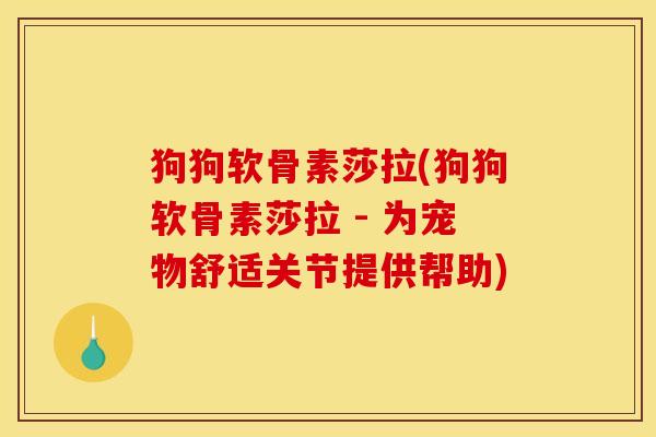 狗狗软骨素莎拉(狗狗软骨素莎拉 - 为宠物舒适关节提供帮助) 狗狗软骨素莎拉(狗狗软骨素莎拉 - 为宠物舒适关节提供帮助)