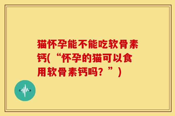 猫怀孕能不能吃软骨素钙(“怀孕的猫可以食用软骨素钙吗？”)
