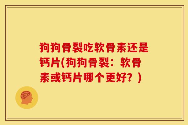 狗狗骨裂吃软骨素还是钙片(狗狗骨裂:软骨素或钙片哪个更好?) 狗狗骨裂吃软骨素还是钙片(狗狗骨裂:软骨素或钙片哪个更好?)