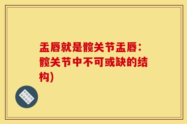 盂唇就是髋关节盂唇：髋关节中不可或缺的结构)