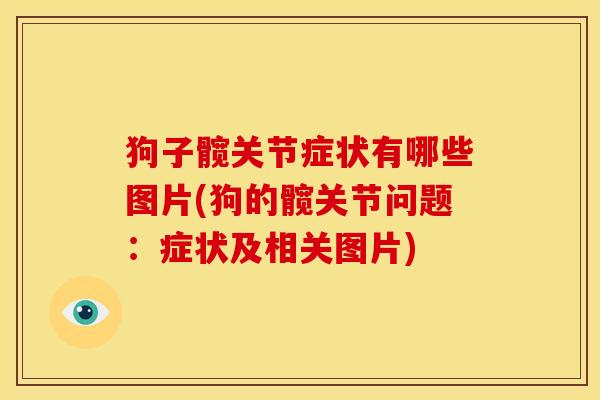 狗子髋关节症状有哪些图片(狗的髋关节问题:症状及相关图片) 狗子髋关节症状有哪些图片(狗的髋关节问题:症状及相关图片)