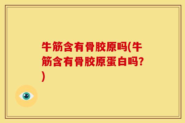 牛筋含有骨胶原吗(牛筋含有骨胶原蛋白吗?) 牛筋含有骨胶原吗(牛筋含有骨胶原蛋白吗?)