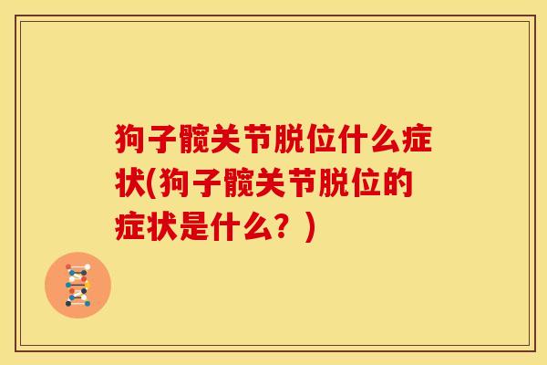 狗子髋关节脱位什么症状(狗子髋关节脱位的症状是什么？)