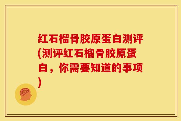 红石榴骨胶原蛋白测评(测评红石榴骨胶原蛋白，你需要知道的事项)