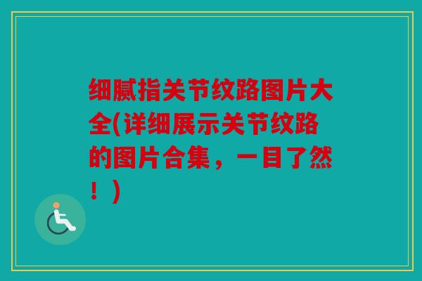 细腻指关节纹路图片大全(详细展示关节纹路的图片合集，一目了然！)
