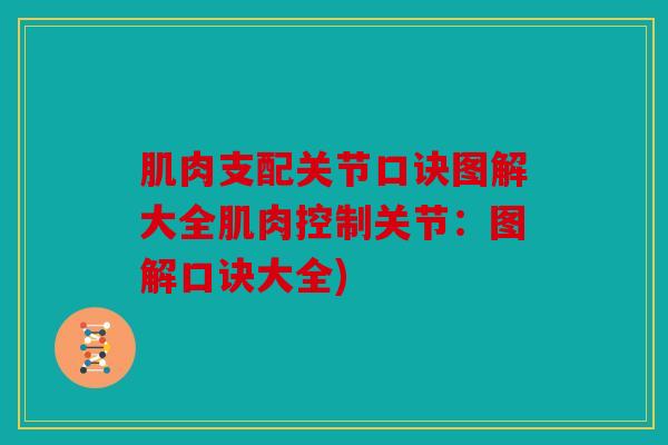 肌肉支配关节口诀图解大全肌肉控制关节：图解口诀大全)