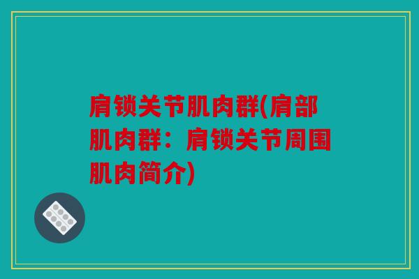 肩锁关节肌肉群(肩部肌肉群：肩锁关节周围肌肉简介)