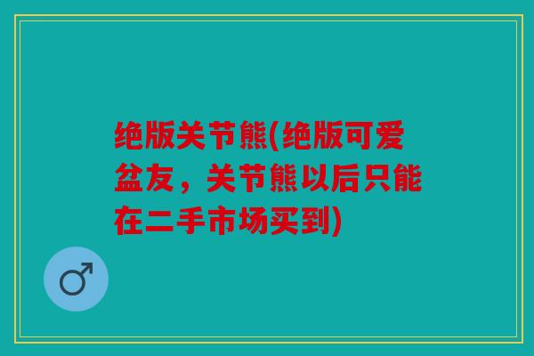 绝版关节熊(绝版可爱盆友,关节熊以后只能在二手市场买到) 绝版关节熊(绝版可爱盆友,关节熊以后只能在二手市场买到)