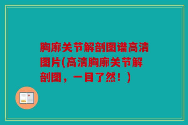 胸廓关节解剖图谱高清图片(高清胸廓关节解剖图,一目了然!) 胸廓关节解剖图谱高清图片(高清胸廓关节解剖图,一目了然!)