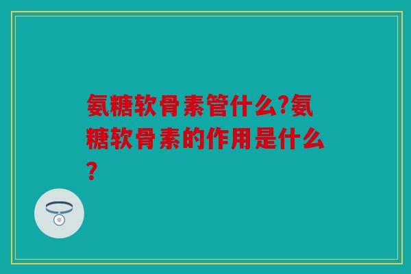氨糖软骨素管什么?氨糖软骨素的作用是什么? 氨糖软骨素管什么?氨糖软骨素的作用是什么?