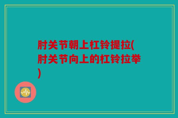 肘关节朝上杠铃提拉(肘关节向上的杠铃拉举)