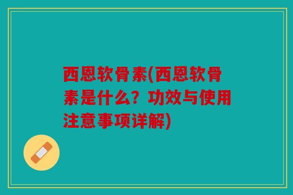 西恩软骨素(西恩软骨素是什么？功效与使用注意事项详解)