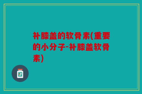补膝盖的软骨素(重要的小分子-补膝盖软骨素)