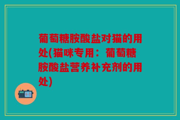 葡萄糖胺酸盐对猫的用处(猫咪专用：葡萄糖胺酸盐营养补充剂的用处)