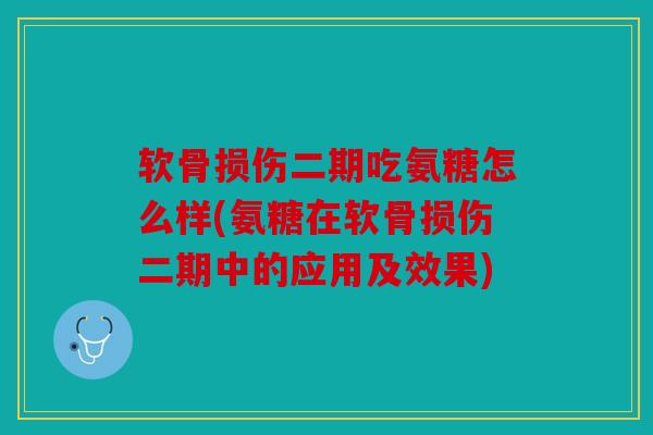 软骨损伤二期吃氨糖怎么样(氨糖在软骨损伤二期中的应用及效果) 软骨损伤二期吃氨糖怎么样(氨糖在软骨损伤二期中的应用及效果)