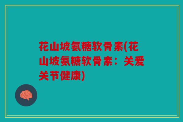 花山坡氨糖软骨素(花山坡氨糖软骨素：关爱关节健康)