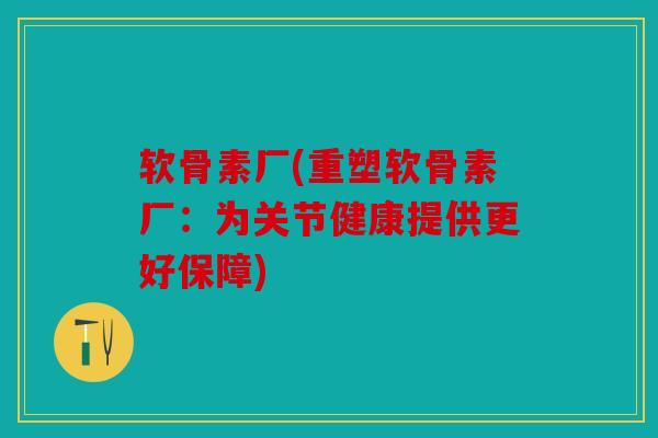 软骨素厂(重塑软骨素厂：为关节健康提供更好保障)