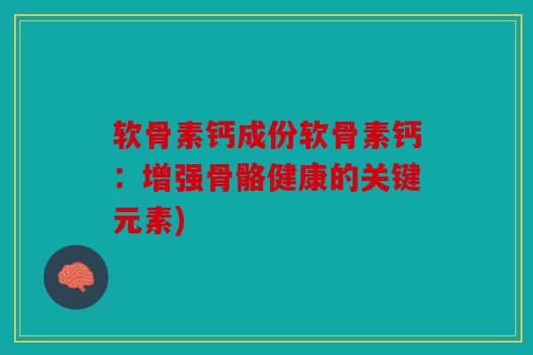 软骨素钙成份软骨素钙：增强骨骼健康的关键元素)