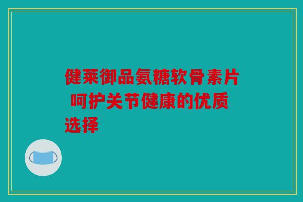 健莱御品氨糖软骨素片 呵护关节健康的优质选择 健莱御品氨糖软骨素片 呵护关节健康的优质选择