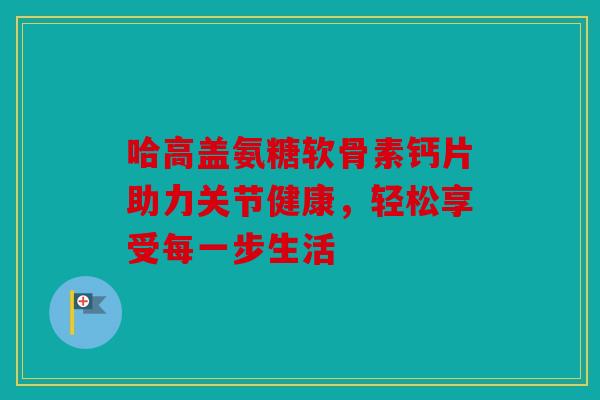哈高盖氨糖软骨素钙片助力关节健康,轻松享受每一步生活 哈高盖氨糖软骨素钙片助力关节健康,轻松享受每一步生活