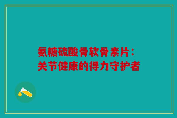 氨糖硫酸骨软骨素片：关节健康的得力守护者