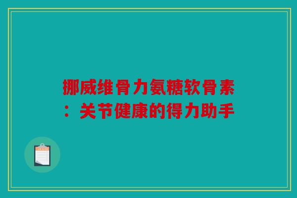 挪威维骨力氨糖软骨素：关节健康的得力助手