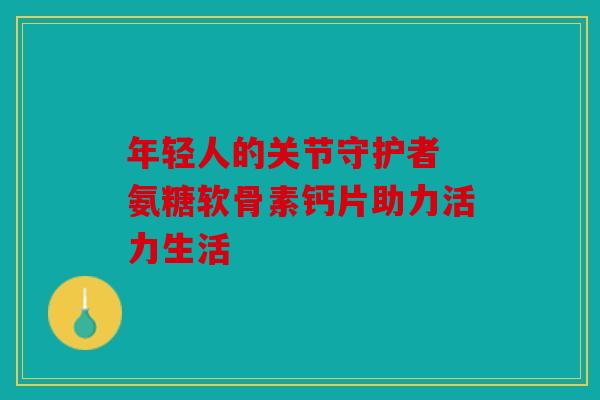 年轻人的关节守护者 氨糖软骨素钙片助力活力生活 年轻人的关节守护者 氨糖软骨素钙片助力活力生活