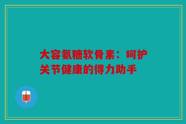 大容氨糖软骨素:呵护关节健康的得力助手 大容氨糖软骨素:呵护关节健康的得力助手