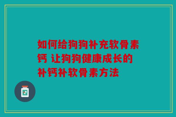 如何给狗狗补充软骨素钙 让狗狗健康成长的补钙补软骨素方法