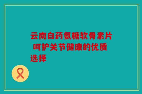 云南白药氨糖软骨素片 呵护关节健康的优质选择 云南白药氨糖软骨素片 呵护关节健康的优质选择